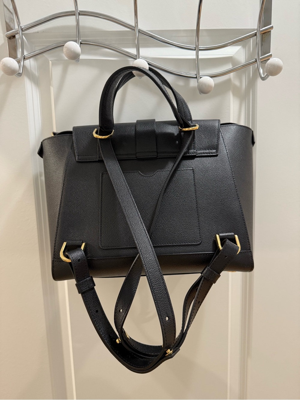 Senreve Midi Maestra in Black (convertible crossbody satchel to backpack) - Picture 11 of 16